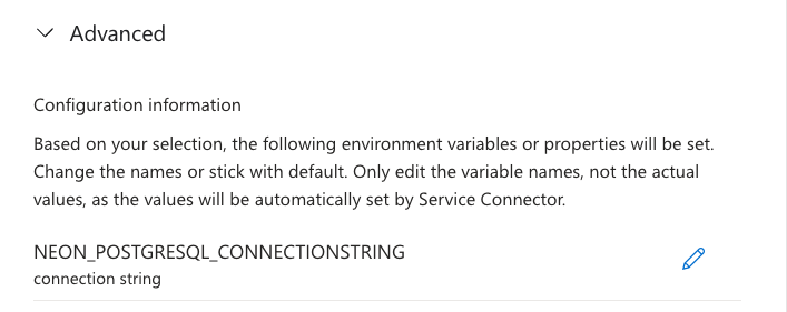 Advanced configuration information